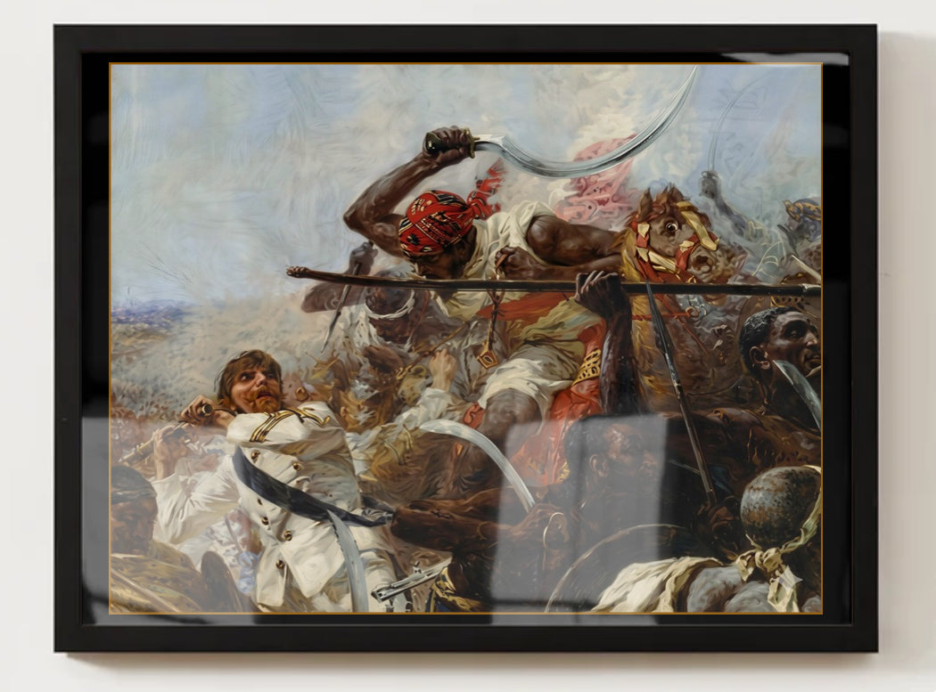 Battle of Dogali 1887 Fine Art Print. Tigrayan Warriors led by General Ras Alula Engida against Italian forces, Premium Framed Historical Wall Art