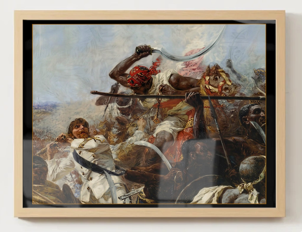 Battle of Dogali 1887 Fine Art Print. Tigrayan Warriors led by General Ras Alula Engida against Italian forces, Premium Framed Historical Wall Art