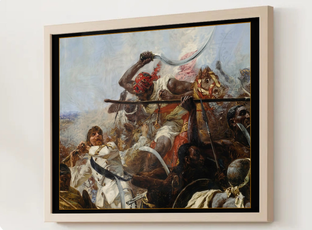 Battle of Dogali 1887 Fine Art Print. Tigrayan Warriors led by General Ras Alula Engida against Italian forces, Premium Framed Historical Wall Art